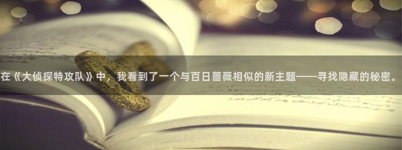 囧次元网站官网下载：在《大侦探特攻队》中，我看到了一个与百日蔷薇相似的新主题——寻找隐藏的秘密。